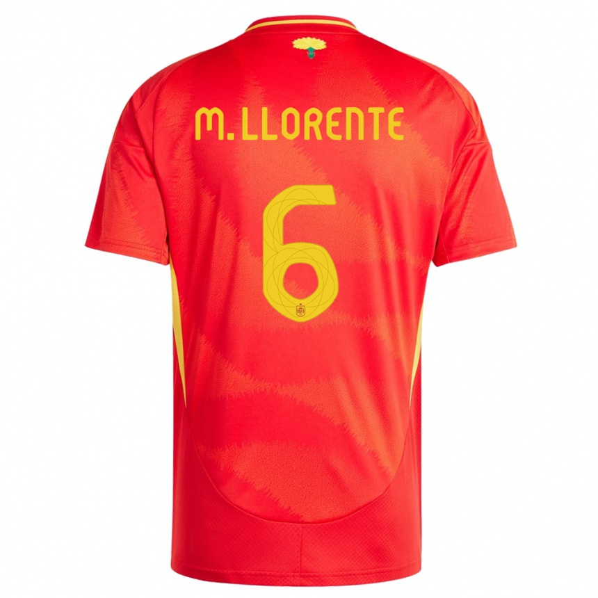 Moteriškas Ispanija Marcos Llorente #6 Raudona Namų Marškinėliai 24-26 T-Shirt