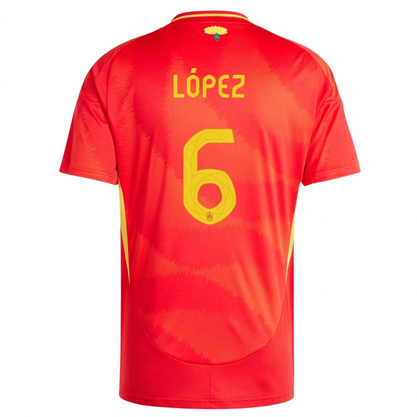 Moteriškas Ispanija Maitane Lopez #6 Raudona Namų Marškinėliai 24-26 T-Shirt