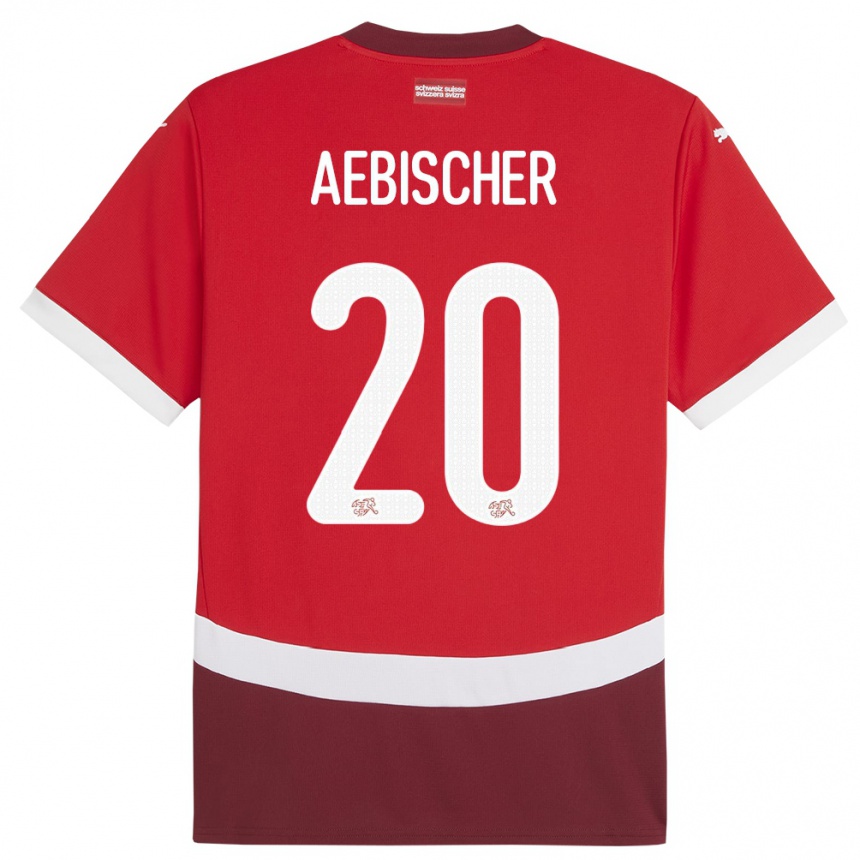 Moteriškas Šveicarija Michel Aebischer #20 Raudona Namų Marškinėliai 24-26 T-Shirt