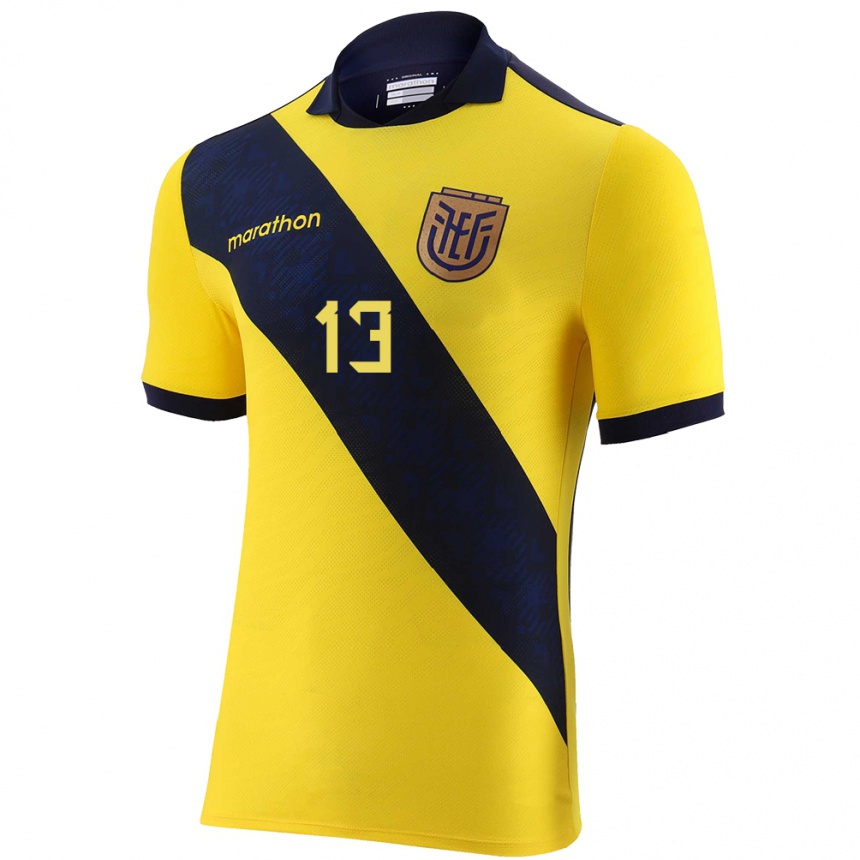 Moteriškas Ekvadoras Enner Valencia #13 Geltona Namų Marškinėliai 24-26 T-Shirt