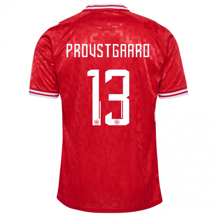 Moteriškas Danija Oliver Provstgaard #13 Raudona Namų Marškinėliai 24-26 T-Shirt