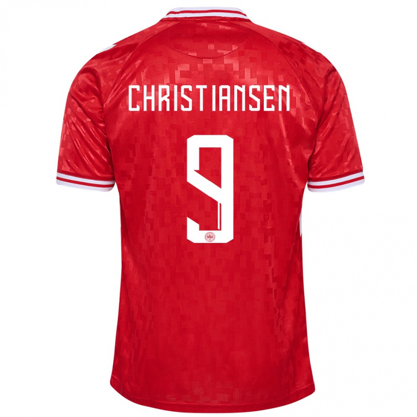 Moteriškas Danija Nanna Christiansen #9 Raudona Namų Marškinėliai 24-26 T-Shirt