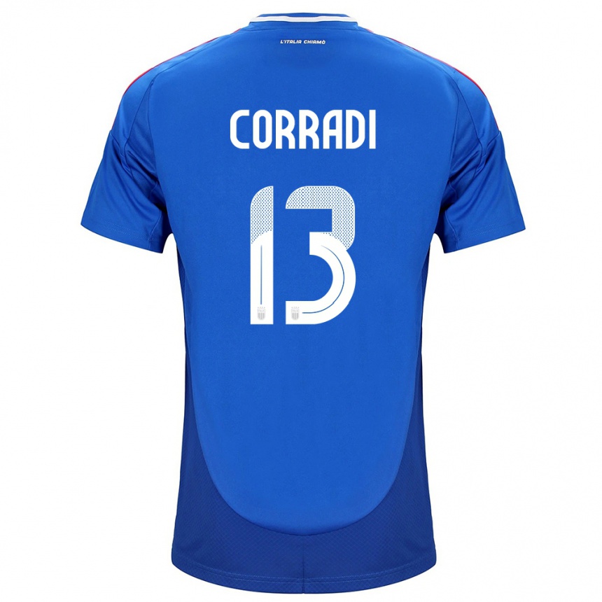 Moteriškas Italija Christian Corradi #13 Mėlyna Namų Marškinėliai 24-26 T-Shirt