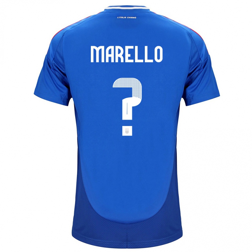 Moteriškas Italija Mattia Marello #0 Mėlyna Namų Marškinėliai 24-26 T-Shirt