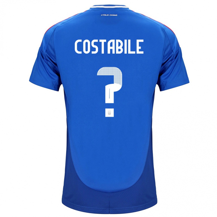 Moteriškas Italija Cristian Costabile #0 Mėlyna Namų Marškinėliai 24-26 T-Shirt