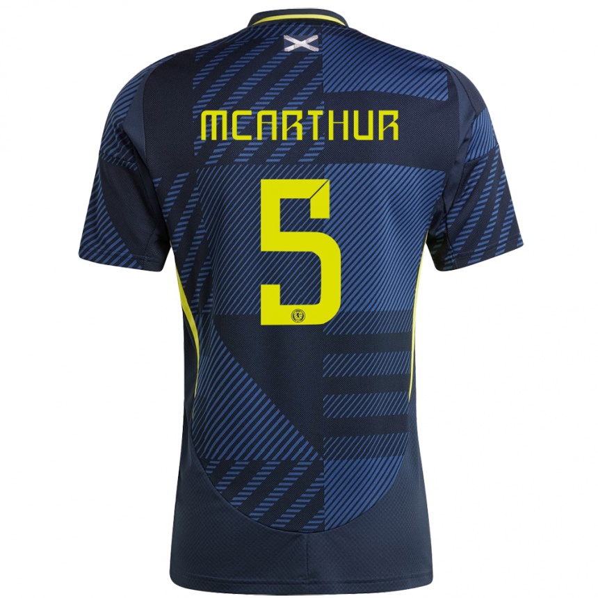 Moteriškas Škotija Charlie Mcarthur #5 Tamsiai Mėlyna Namų Marškinėliai 24-26 T-Shirt