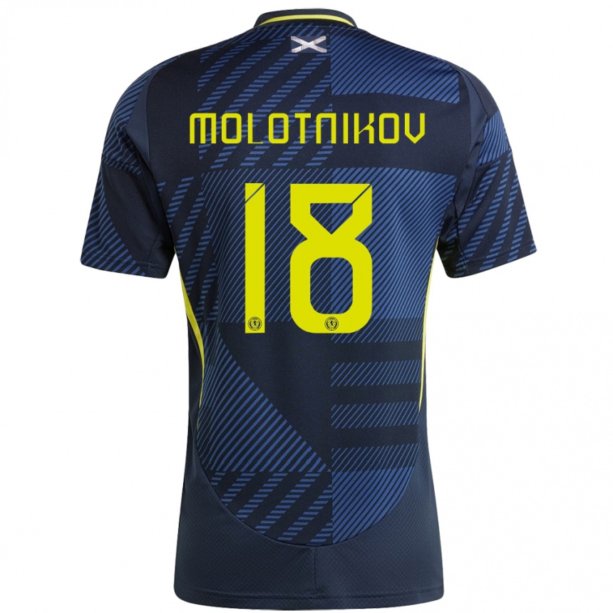 Moteriškas Škotija Rudi Molotnikov #18 Tamsiai Mėlyna Namų Marškinėliai 24-26 T-Shirt