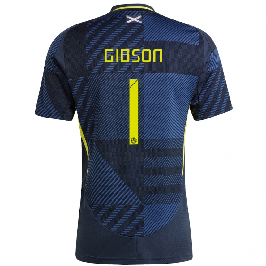 Moteriškas Škotija Lee Gibson #1 Tamsiai Mėlyna Namų Marškinėliai 24-26 T-Shirt