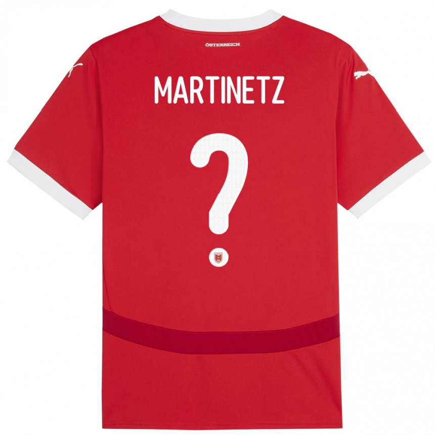 Moteriškas Austrija Gregor Martinetz #0 Raudona Namų Marškinėliai 24-26 T-Shirt