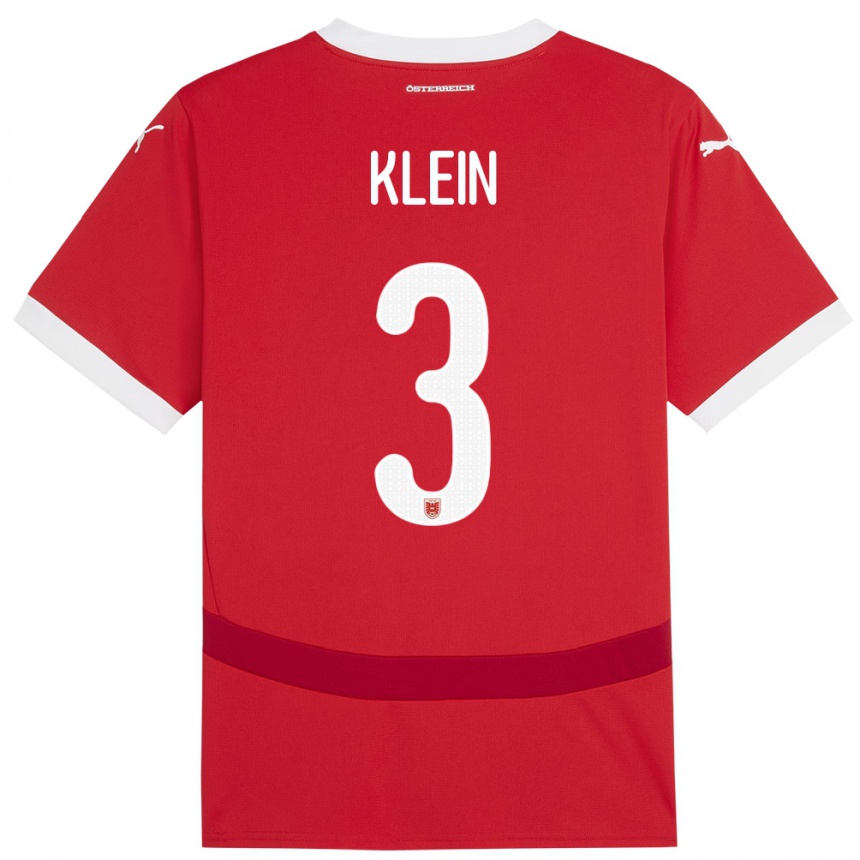 Moteriškas Austrija Jennifer Klein #3 Raudona Namų Marškinėliai 24-26 T-Shirt