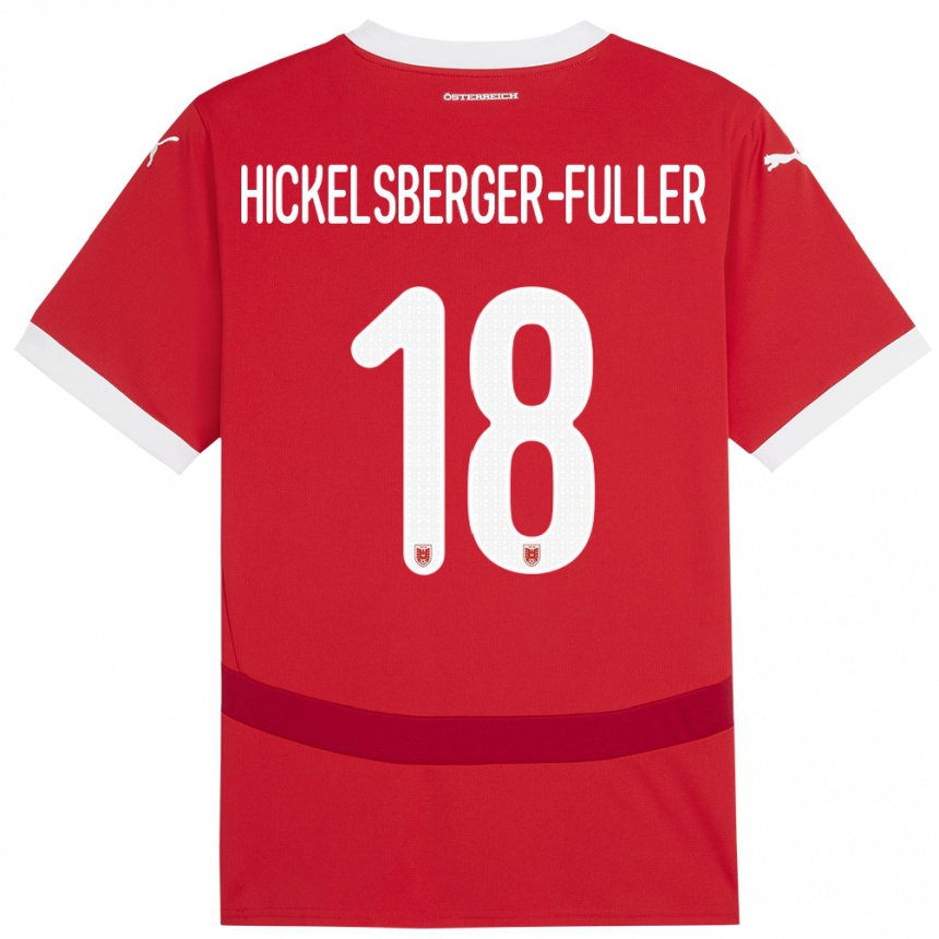 Moteriškas Austrija Julia Hickelsberger-Füller #18 Raudona Namų Marškinėliai 24-26 T-Shirt