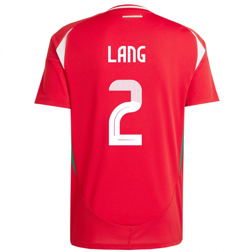 Moteriškas Vengrija Ádám Lang #2 Raudona Namų Marškinėliai 24-26 T-Shirt