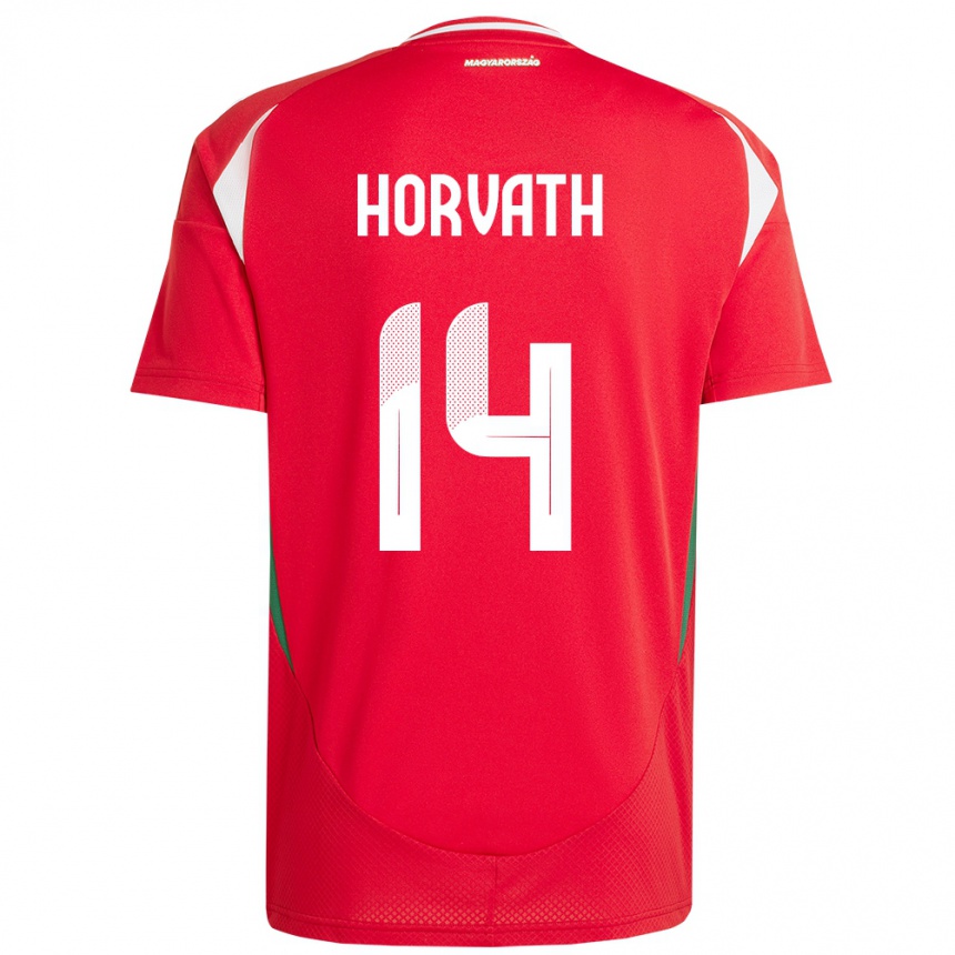 Moteriškas Vengrija Artúr Horváth #14 Raudona Namų Marškinėliai 24-26 T-Shirt