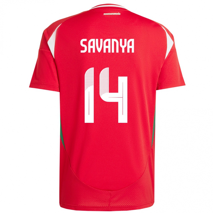 Moteriškas Vengrija Csilla Savanya #14 Raudona Namų Marškinėliai 24-26 T-Shirt