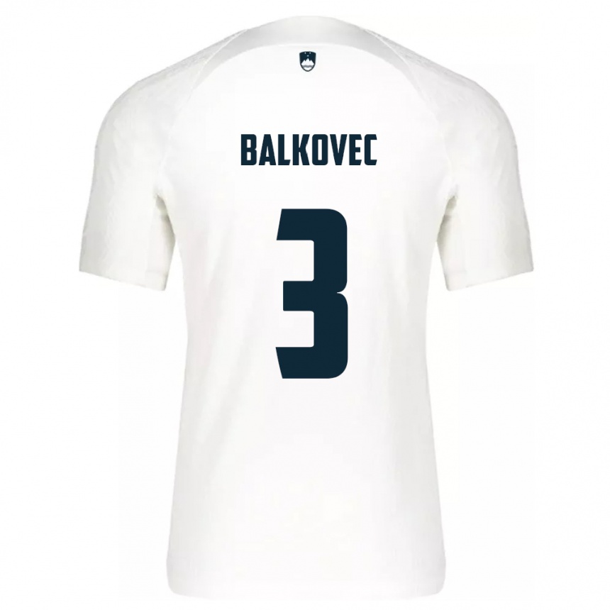 Moteriškas Slovėnija Jure Balkovec #3 Baltas Namų Marškinėliai 24-26 T-Shirt