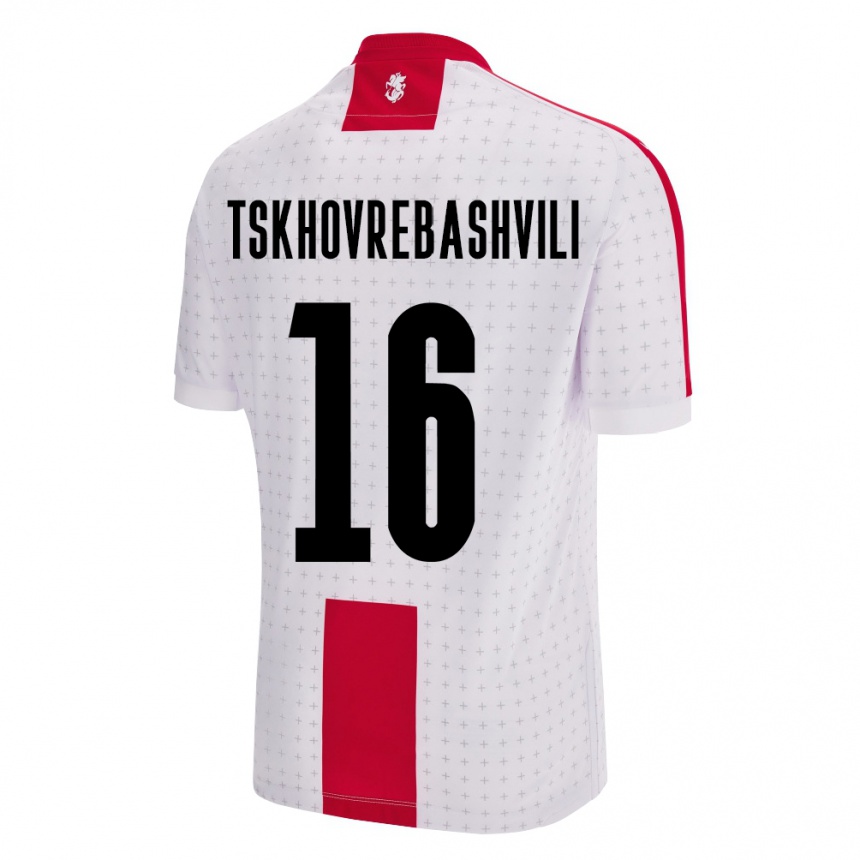 Moteriškas Sakartvelas Nikoloz Tskhovrebashvili #16 Baltas Namų Marškinėliai 24-26 T-Shirt