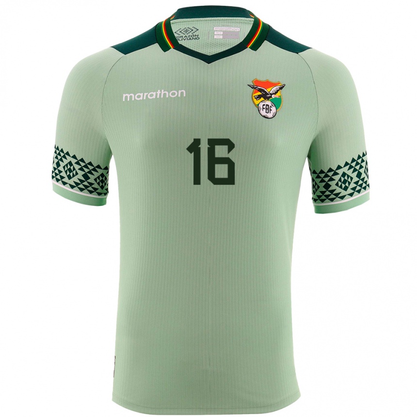 Moteriškas Bolivija Matías Galindo #16 Šviesiai Žalia Namų Marškinėliai 24-26 T-Shirt