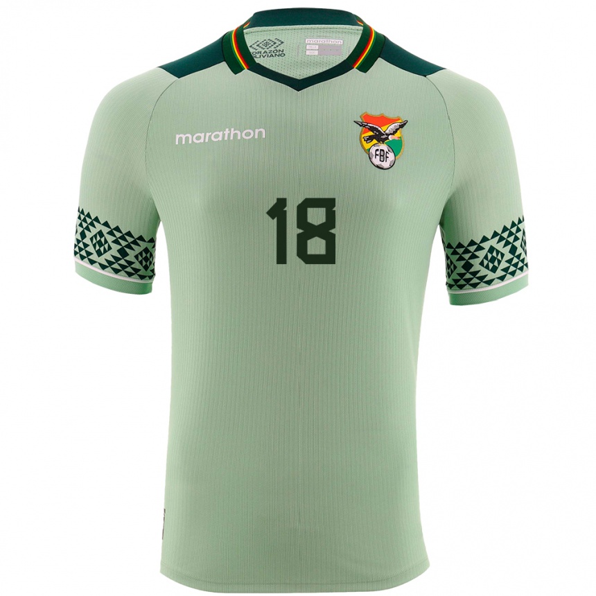 Moteriškas Bolivija Fabricio Quaglio #18 Šviesiai Žalia Namų Marškinėliai 24-26 T-Shirt