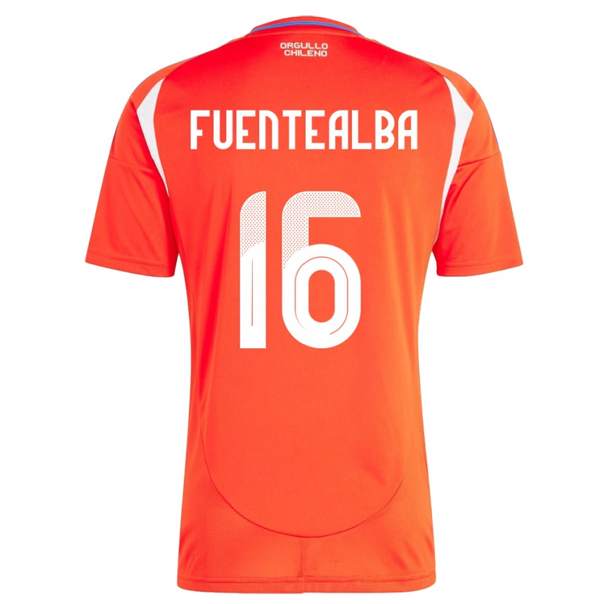 Moteriškas Čilė Jeison Fuentealba #16 Raudona Namų Marškinėliai 24-26 T-Shirt