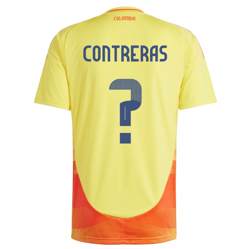 Moteriškas Kolumbija David Contreras #0 Geltona Namų Marškinėliai 24-26 T-Shirt