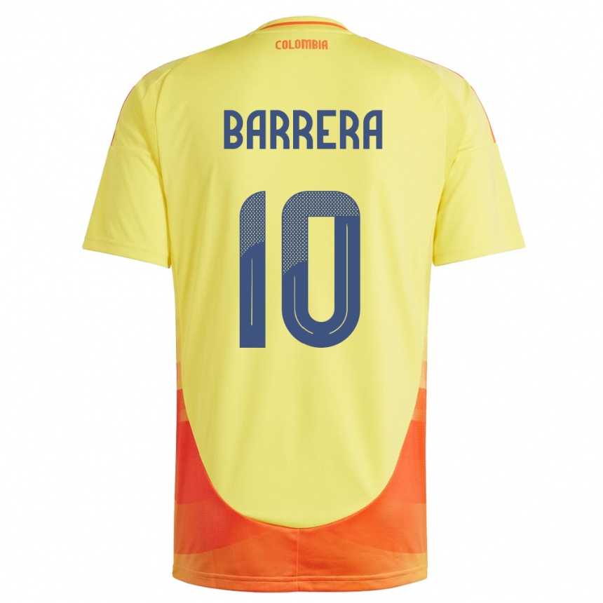 Moteriškas Kolumbija Jordan Barrera #10 Geltona Namų Marškinėliai 24-26 T-Shirt