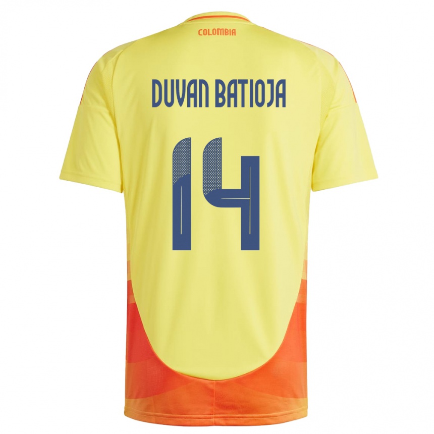 Moteriškas Kolumbija Andy Duván Batioja #14 Geltona Namų Marškinėliai 24-26 T-Shirt
