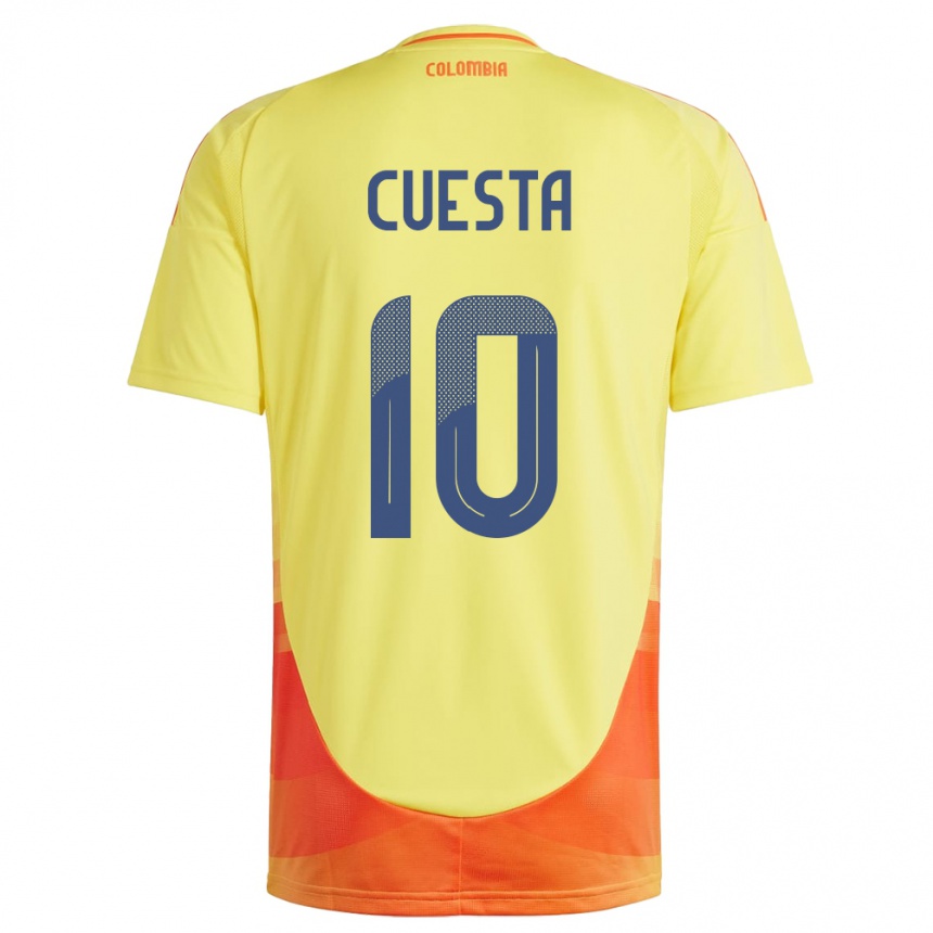 Moteriškas Kolumbija Yisela Cuesta #10 Geltona Namų Marškinėliai 24-26 T-Shirt