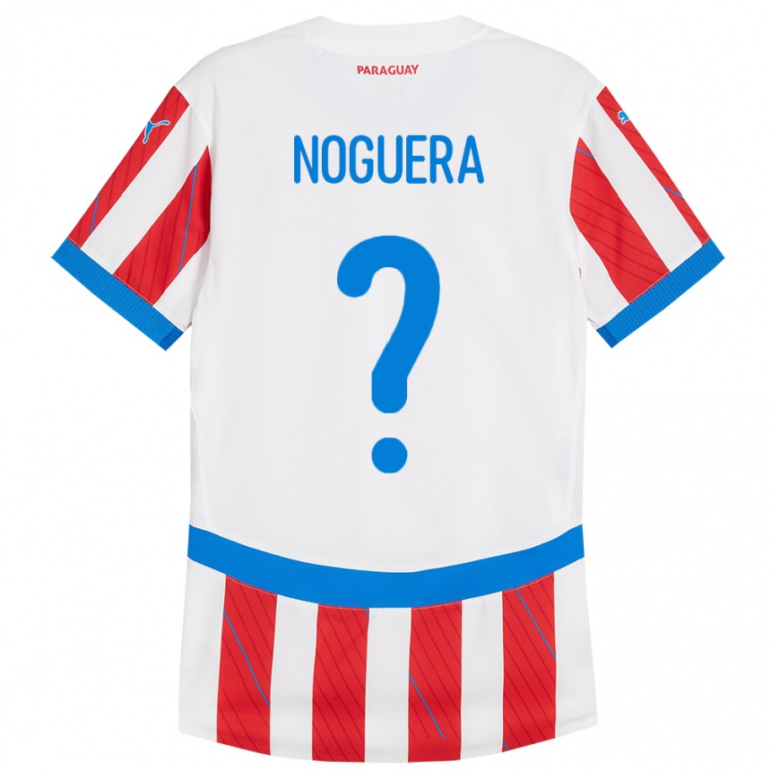 Moteriškas Paragvajus Junior Noguera #0 Balta Raudona Namų Marškinėliai 24-26 T-Shirt