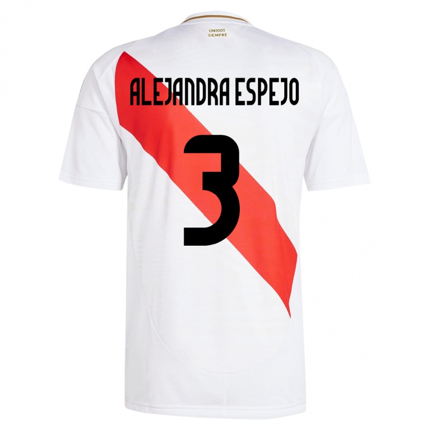 Moteriškas Peru María Alejandra Espejo #3 Baltas Namų Marškinėliai 24-26 T-Shirt