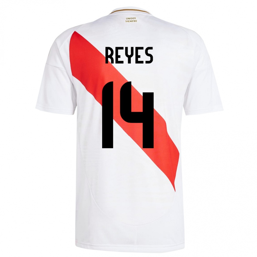 Moteriškas Peru Alison Reyes #14 Baltas Namų Marškinėliai 24-26 T-Shirt