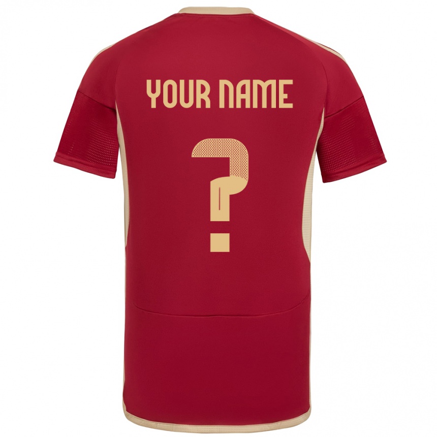 Moteriškas Venesuela Jūsų Vardas #0 Burgundija Namų Marškinėliai 24-26 T-Shirt