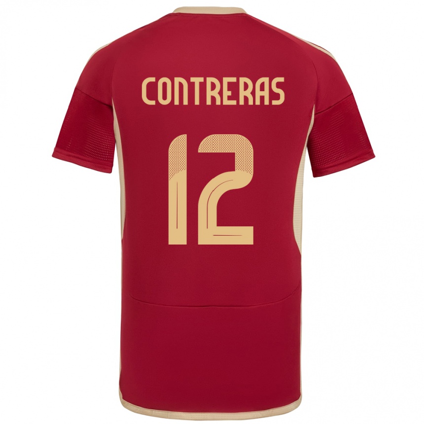 Moteriškas Venesuela José Contreras #12 Burgundija Namų Marškinėliai 24-26 T-Shirt