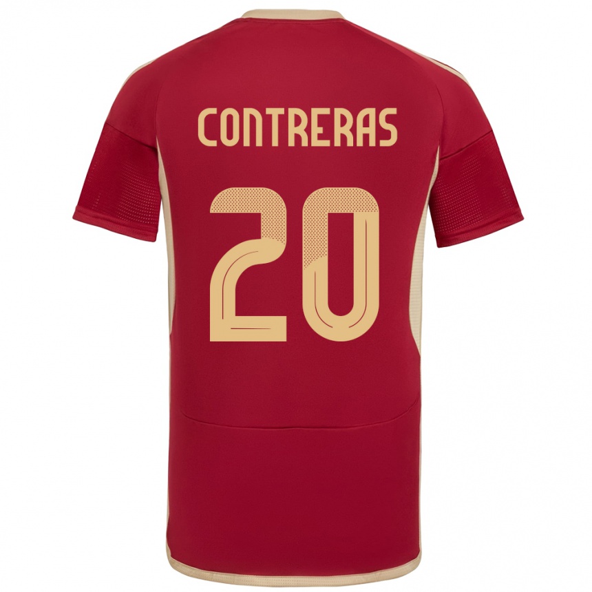 Moteriškas Venesuela Anderson Contreras #20 Burgundija Namų Marškinėliai 24-26 T-Shirt