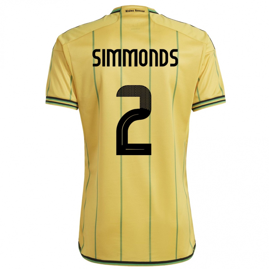 Moteriškas Jamaika Nicholas Simmonds #2 Geltona Namų Marškinėliai 24-26 T-Shirt