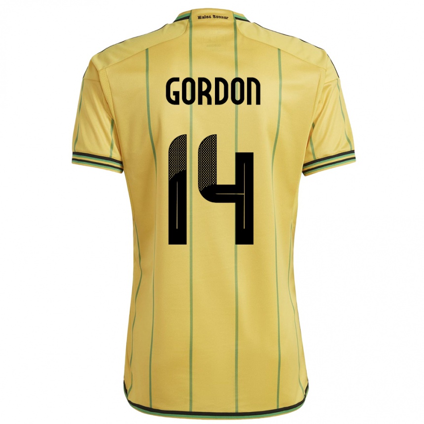 Moteriškas Jamaika Ashton Gordon #14 Geltona Namų Marškinėliai 24-26 T-Shirt