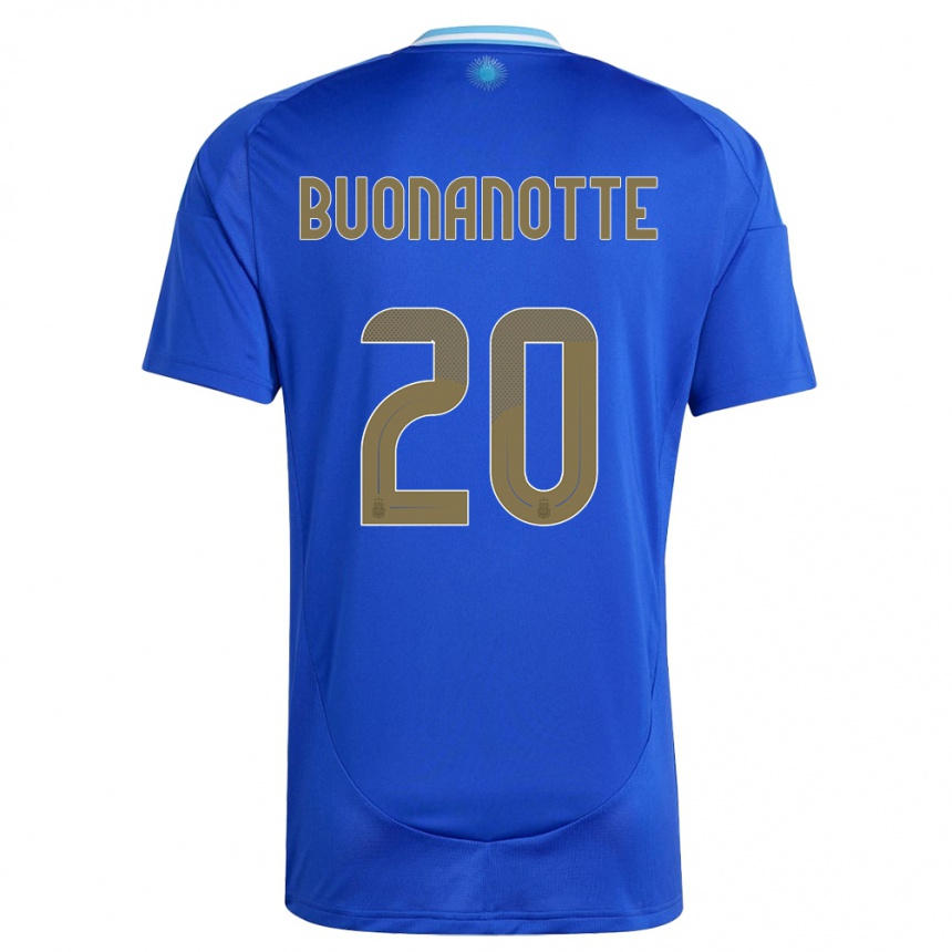 Moteriškas Argentina Facundo Buonanotte #20 Mėlyna Išvykos Marškinėliai 24-26 T-Shirt