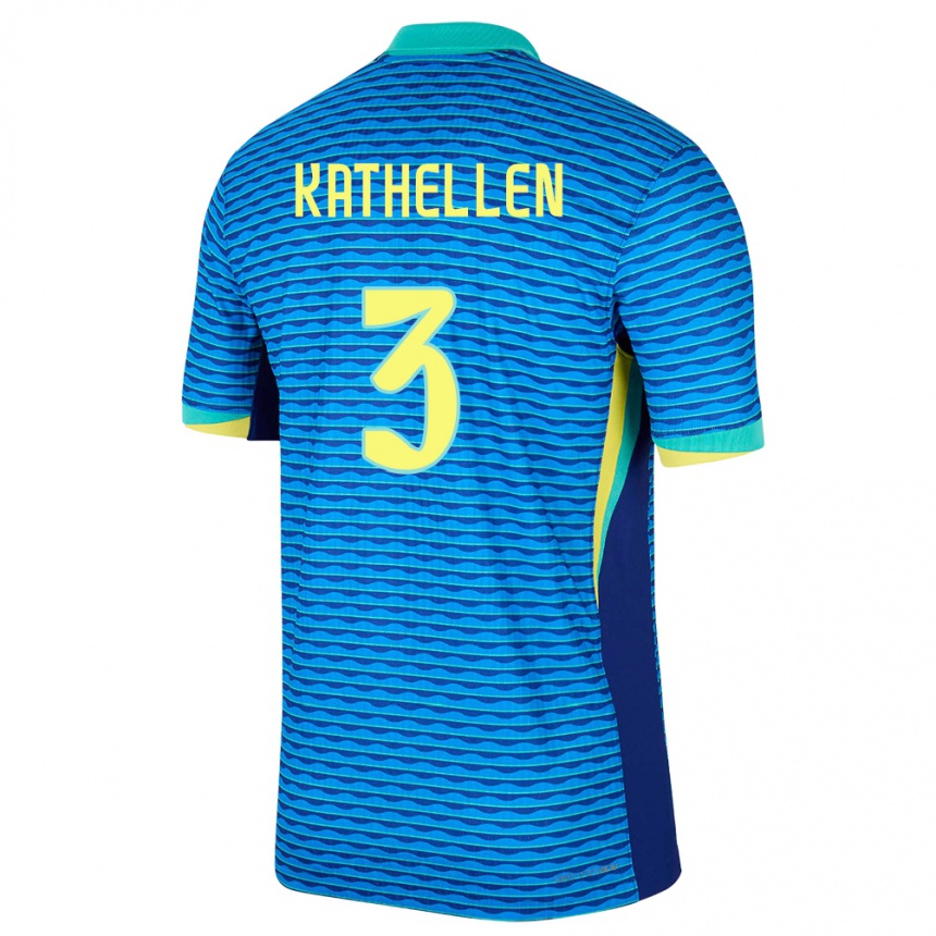 Moteriškas Brazilija Kathellen #3 Mėlyna Išvykos Marškinėliai 24-26 T-Shirt