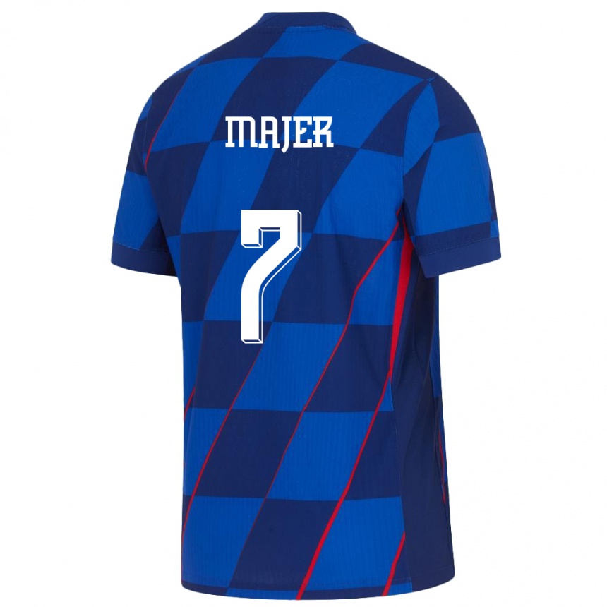 Moteriškas Kroatija Lovro Majer #7 Mėlyna Išvykos Marškinėliai 24-26 T-Shirt