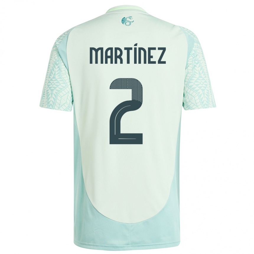 Moteriškas Meksika Emilio Martinez #2 Lininė Žalia Išvykos Marškinėliai 24-26 T-Shirt