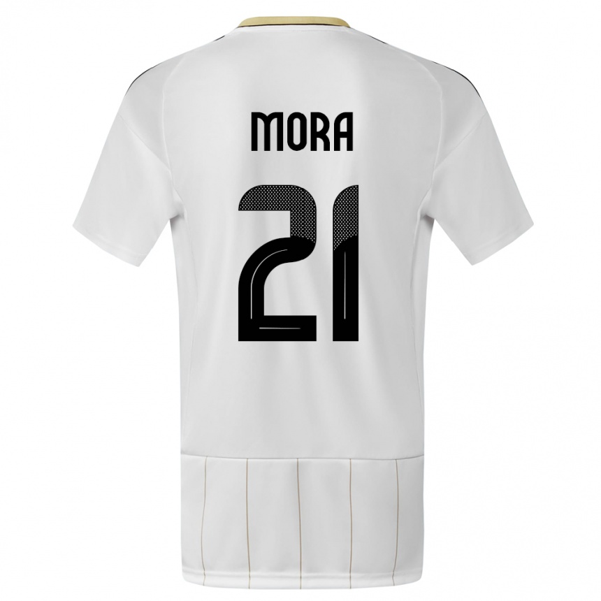 Moteriškas Kosta Rika Carlos Mora #21 Baltas Išvykos Marškinėliai 24-26 T-Shirt