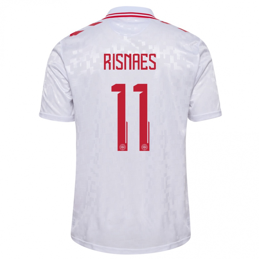 Moteriškas Danija Roberto Risnaes #11 Baltas Išvykos Marškinėliai 24-26 T-Shirt