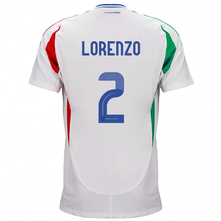 Moteriškas Italija Giovanni Di Lorenzo #2 Baltas Išvykos Marškinėliai 24-26 T-Shirt