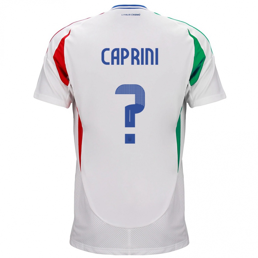 Moteriškas Italija Maat Daniel Caprini #0 Baltas Išvykos Marškinėliai 24-26 T-Shirt