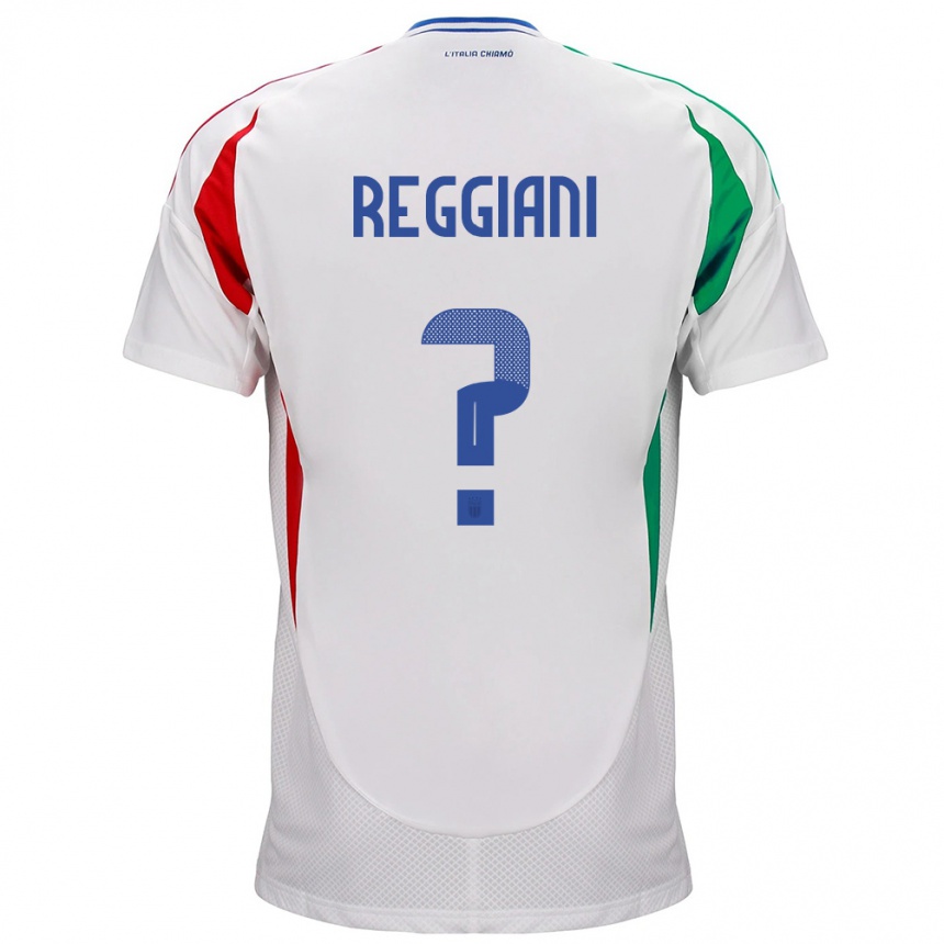 Moteriškas Italija Luca Reggiani #0 Baltas Išvykos Marškinėliai 24-26 T-Shirt