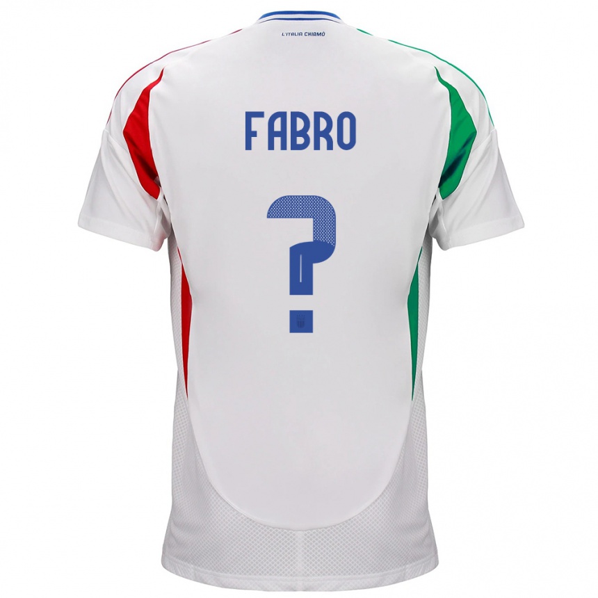 Moteriškas Italija Jacopo Del Fabro #0 Baltas Išvykos Marškinėliai 24-26 T-Shirt