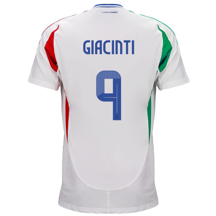 Moteriškas Italija Valentina Giacinti #9 Baltas Išvykos Marškinėliai 24-26 T-Shirt