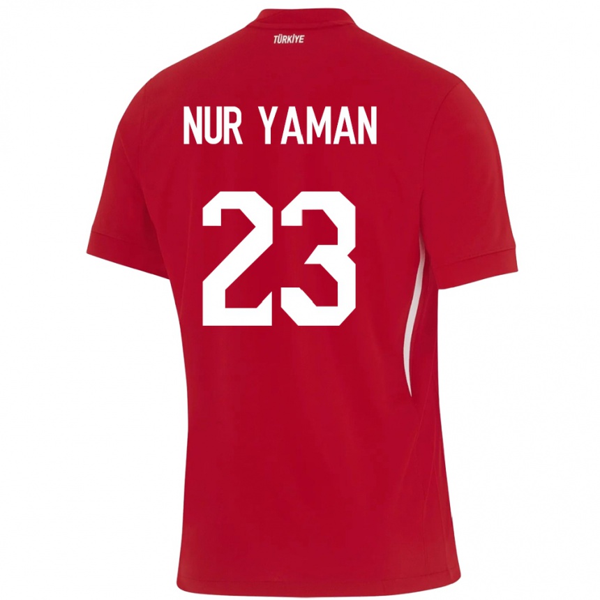 Moteriškas Turkija Gamze Nur Yaman #23 Raudona Išvykos Marškinėliai 24-26 T-Shirt