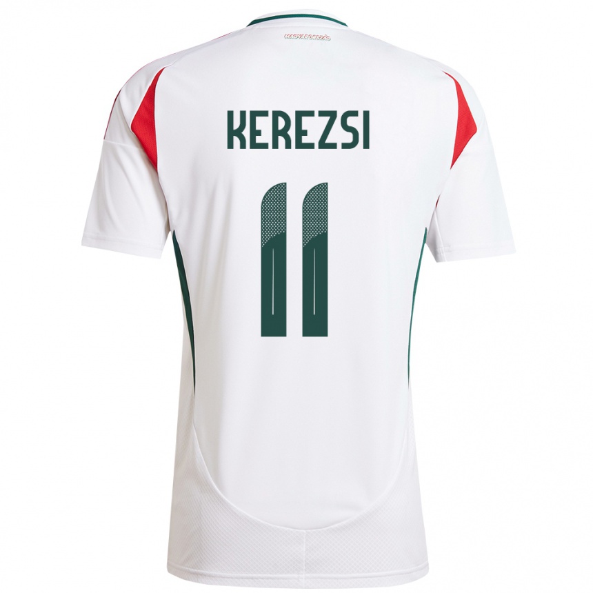 Moteriškas Vengrija Zalán Kerezsi #11 Baltas Išvykos Marškinėliai 24-26 T-Shirt