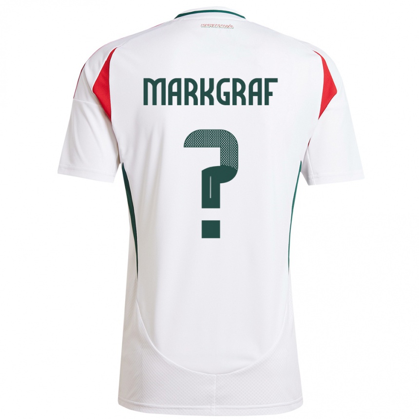 Moteriškas Vengrija Ákos Markgráf #0 Baltas Išvykos Marškinėliai 24-26 T-Shirt