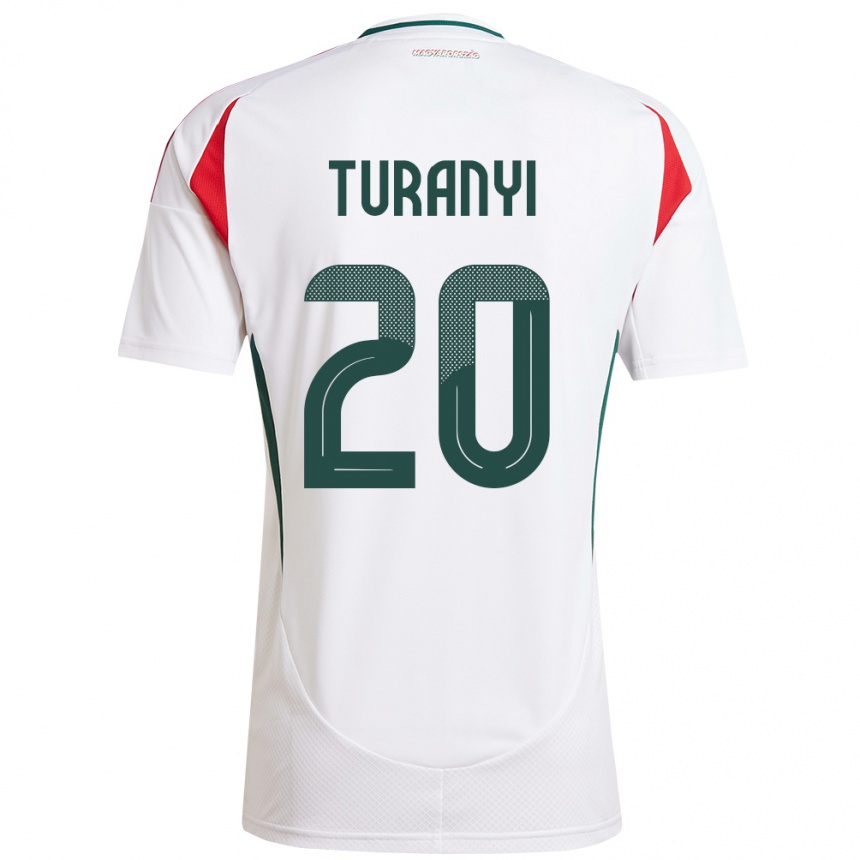 Moteriškas Vengrija Lilla Turányi #20 Baltas Išvykos Marškinėliai 24-26 T-Shirt